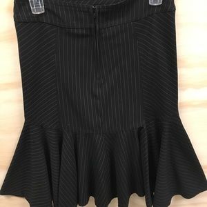 NWOT Aqua Knee-length Blk/white Pinstriped Skirt